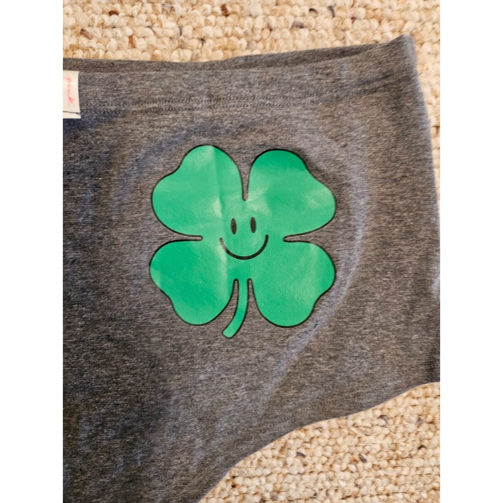 VICTORIA SECRETS Lucky‎ Clover Novelty Boy Shorts Underwear Gray Cheeky Panties - Picture 7 of 11